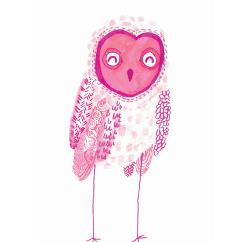 WC skinny owl pink