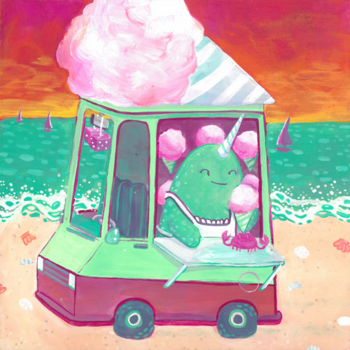 6x6 Truck Narwhale Cotton Candy web